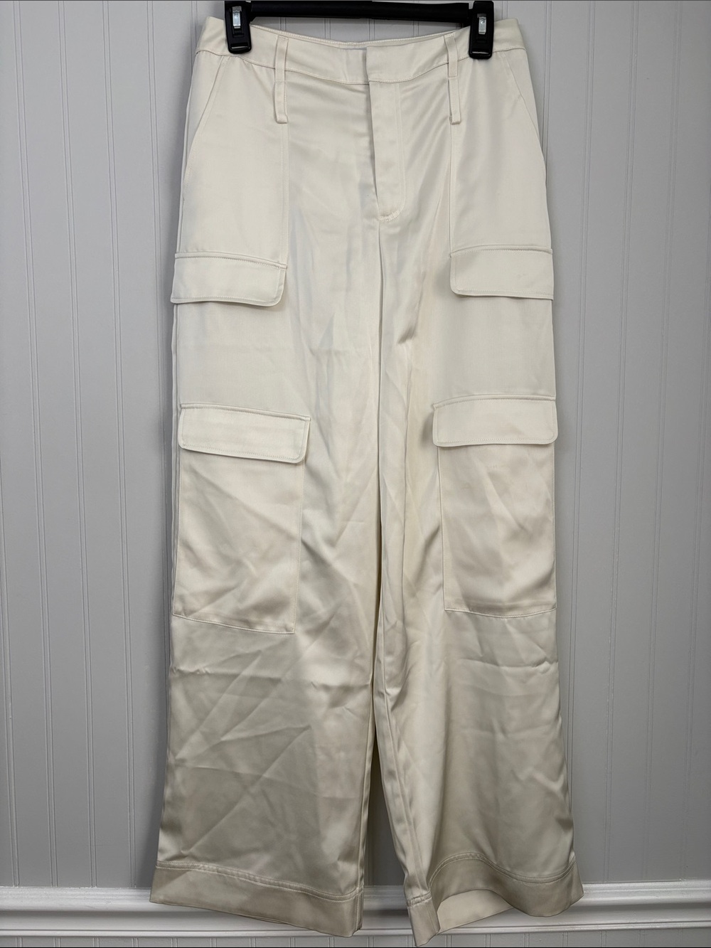 The Noli Shop Milan Satin Cargo Pant Women Size 4 NWT
